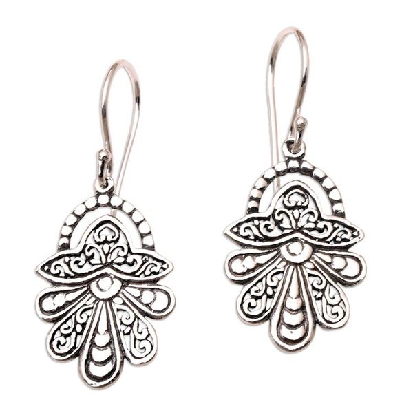 Alternate image for Handcrafted Sterling Silver Dangle Earrings from Bali Allegiance