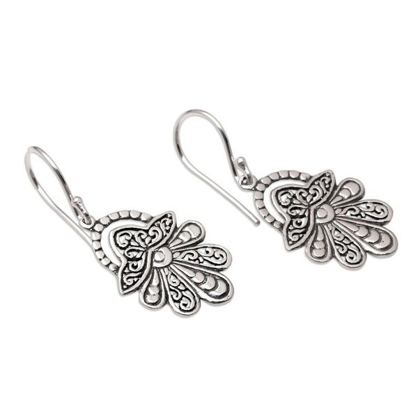 Alternate image for Handcrafted Sterling Silver Dangle Earrings from Bali Allegiance