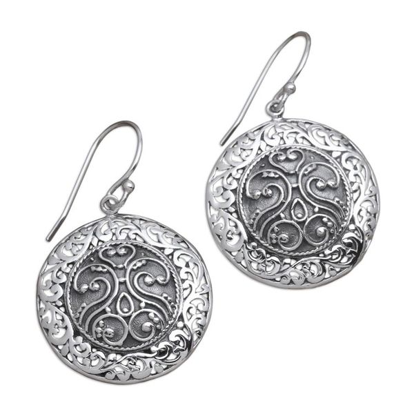 Alternate image for Round Sterling Silver Dangle Earrings from Bali Belong Together