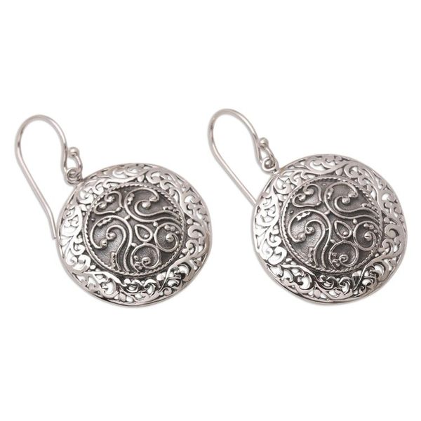 Alternate image for Round Sterling Silver Dangle Earrings from Bali Belong Together