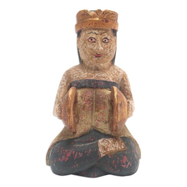 Alternate image for Hand Carved Albesia Wood Statuette Ceng Ceng