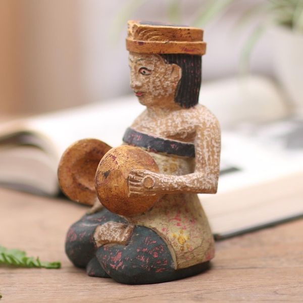 Alternate image for Hand Carved Albesia Wood Statuette Ceng Ceng