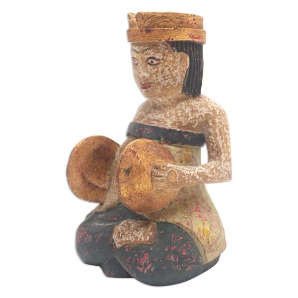 Alternate image for Hand Carved Albesia Wood Statuette Ceng Ceng