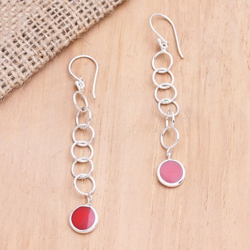Handmade Sterling Silver Dangle Earrings 'Memory Lane'