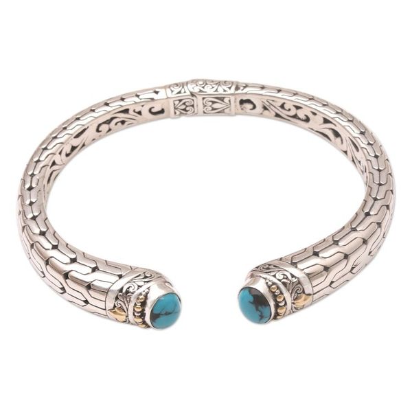Alternate image for Gold-Accented Sterling Silver Cuff Bracelet Venture of Faith