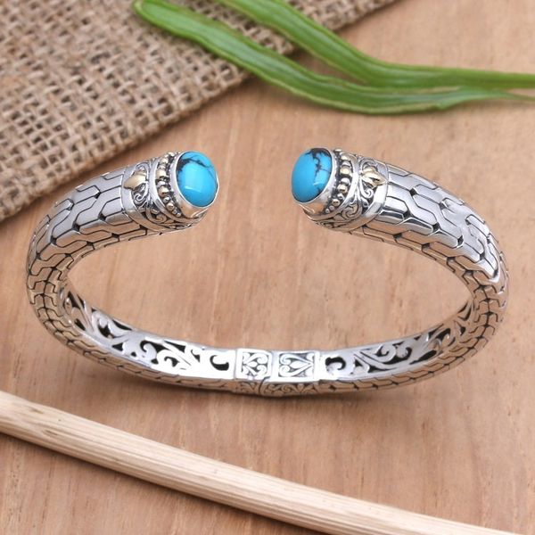 Alternate image for Gold-Accented Sterling Silver Cuff Bracelet Venture of Faith