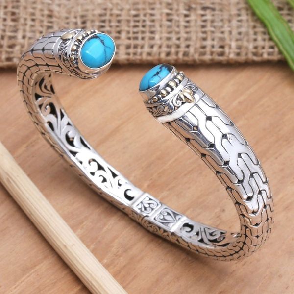Alternate image for Gold-Accented Sterling Silver Cuff Bracelet Venture of Faith
