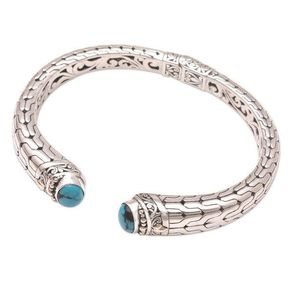 Alternate image for Gold-Accented Sterling Silver Cuff Bracelet Venture of Faith