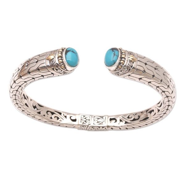 Alternate image for Gold-Accented Sterling Silver Cuff Bracelet Venture of Faith