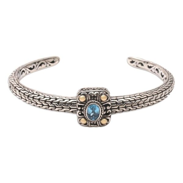 Alternate image for Gold-Accented Blue Topaz Cuff Bracelet My Lady in Blue