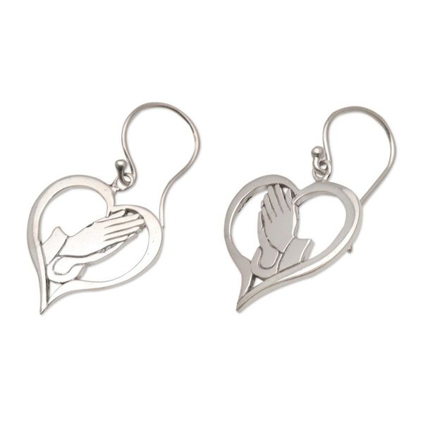 Alternate image for Handcrafted Sterling Silver Heart Earrings Empire of Love