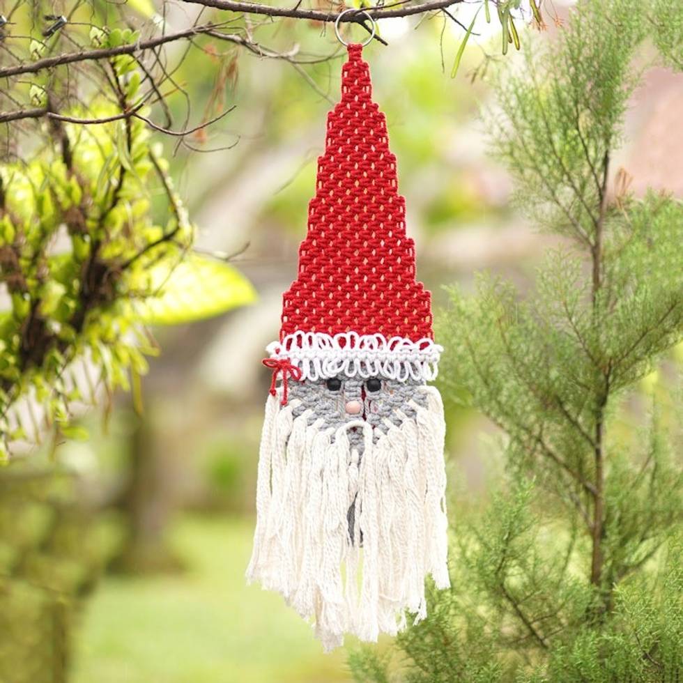 Handmade Santa Claus Christmas Wall Hanging 'Santa's Arrival'