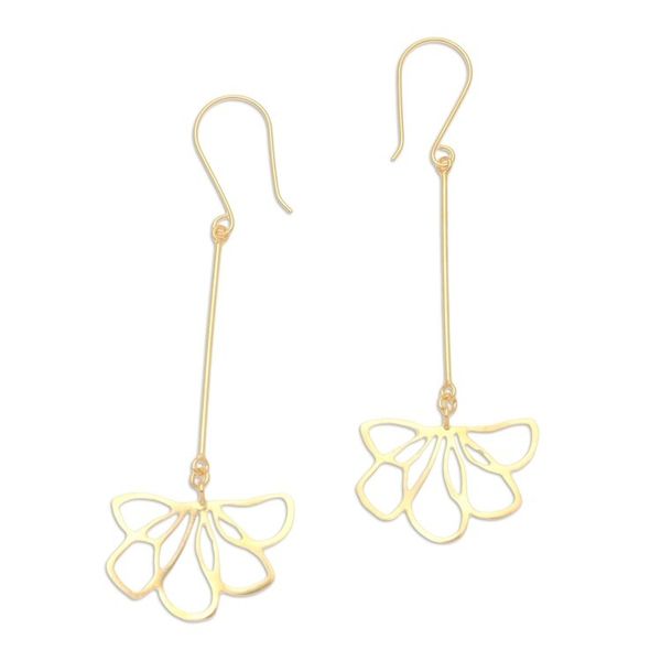 Alternate image for Hand Crafted Gold-Plated Dangle Earrings Finding Flowers
