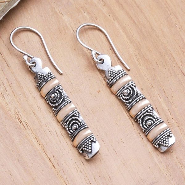 Alternate image for Gold-Accented Sterling Silver Dangle Earrings Golden Bands