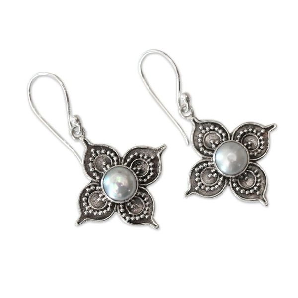 Alternate image for Balinese Cultured Freshwater Pearl Dangle Earrings Holy Glow