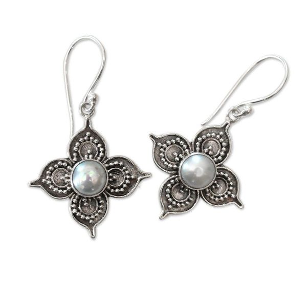 Alternate image for Balinese Cultured Freshwater Pearl Dangle Earrings Holy Glow