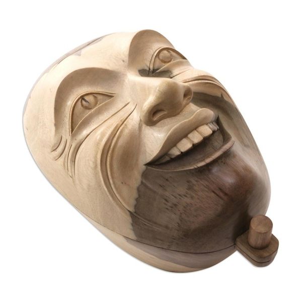 Alternate image for Balinese Hibiscus Wood Decorative Box Balinese Theater