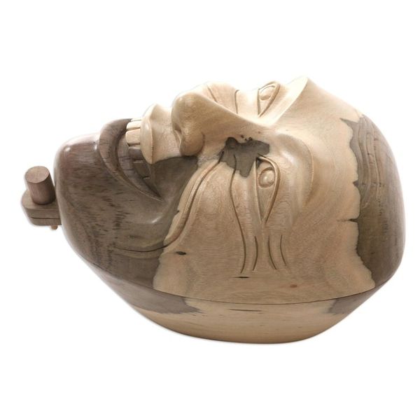 Alternate image for Balinese Hibiscus Wood Decorative Box Balinese Theater