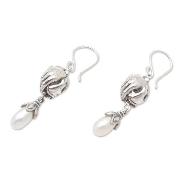 Alternate image for Cultured Pearl and Sterling Silver Dangle Earrings Open Harmony
