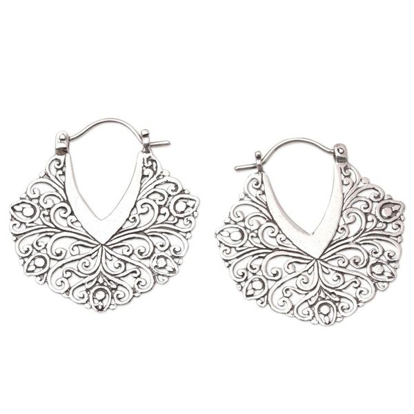Alternate image for Artisan Crafted Sterling Silver Hoop Earrings Destiny Fulfilled