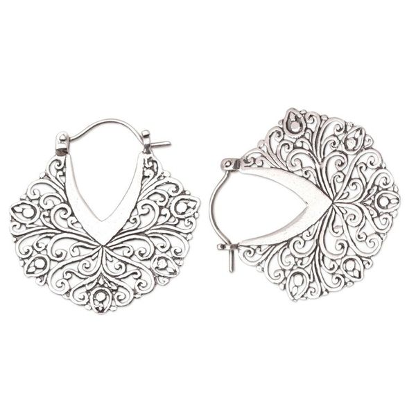 Alternate image for Artisan Crafted Sterling Silver Hoop Earrings Destiny Fulfilled