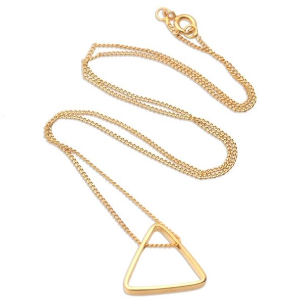 Alternate image for Gold-Plated Pendant Necklace with Triangle Motif Golden Trinity
