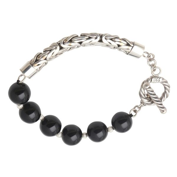 Alternate image for Onyx and Sterling Silver Beaded Bracelet from Bali Dark Journey