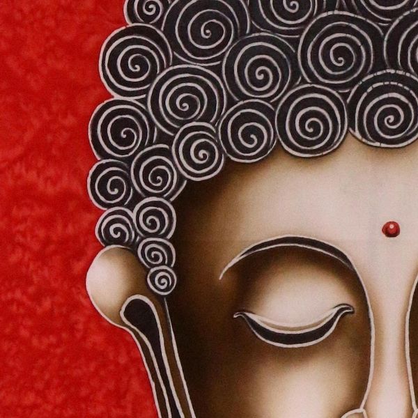 Alternate image for Batik Cotton Buddha Wall Hanging Calm Buddha