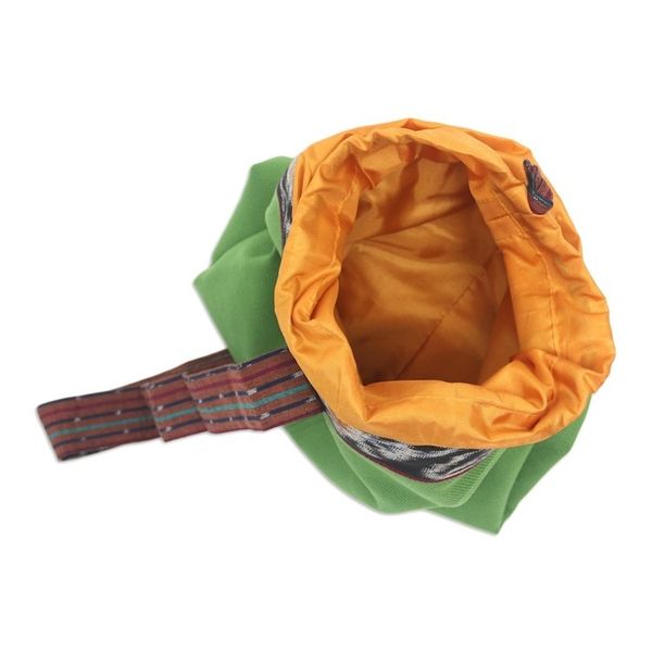 Alternate image for Drawstring Ikat Cotton Yoga Mat Bag Petite Golden Lotus