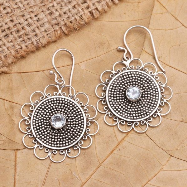 Alternate image for Hand Crafted Blue Topaz Dangle Earrings Pitch Perfect