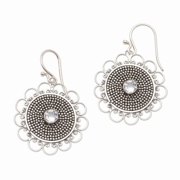 Alternate image for Hand Crafted Blue Topaz Dangle Earrings Pitch Perfect