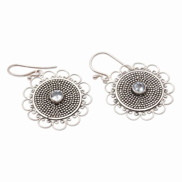 Alternate image for Hand Crafted Blue Topaz Dangle Earrings Pitch Perfect