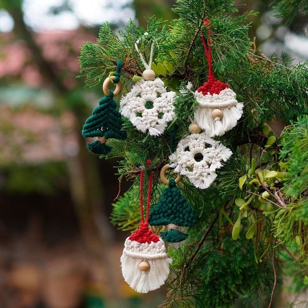 Alternate image for Handmade Cotton and Bamboo Holiday Ornaments Set of 6 Christmas Celebration