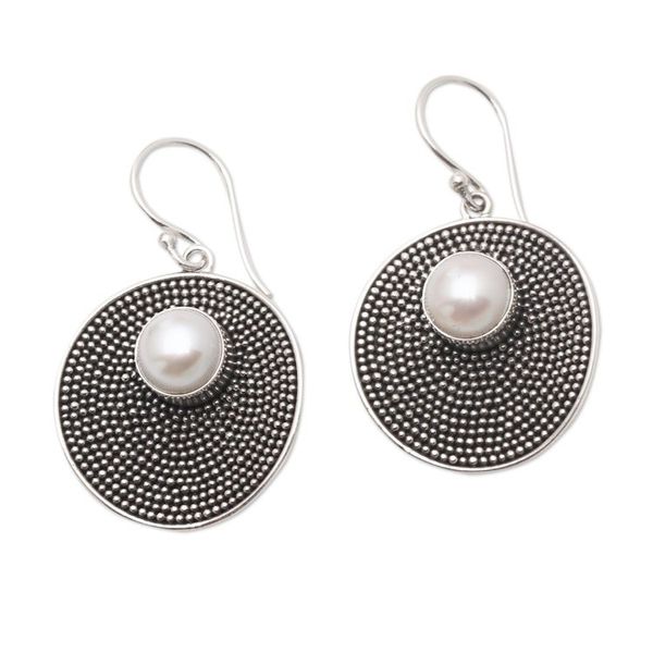 Alternate image for Cultured Pearl and Sterling Silver Dangle Earrings from Bali Lighten Up