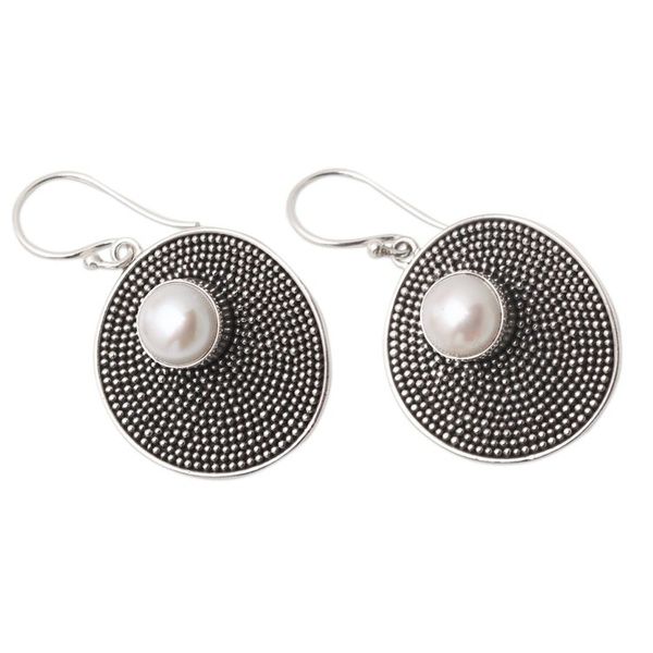 Alternate image for Cultured Pearl and Sterling Silver Dangle Earrings from Bali Lighten Up