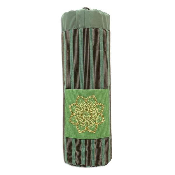 Alternate image for Ikat Cotton Yoga Mat Carrier with Lurik Accent Striped Mandala