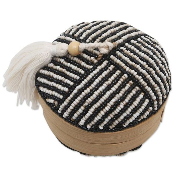 Alternate image for Decorative Beaded Bamboo Box from Bali Pinstripe Pleasure