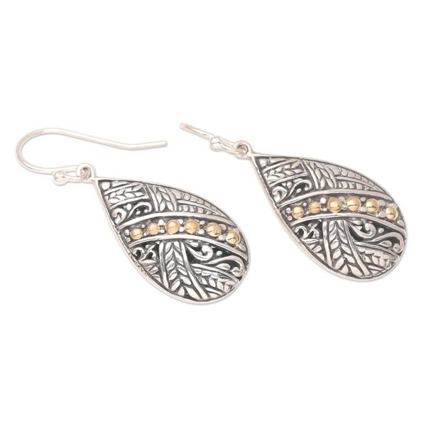 Alternate image for Gold-Accented Sterling Silver Dangle Earrings Tropical Bali