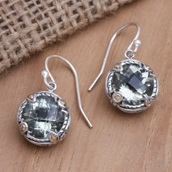 Alternate image for Gold-Accented Prasiolite Dangle Earrings Green Dream