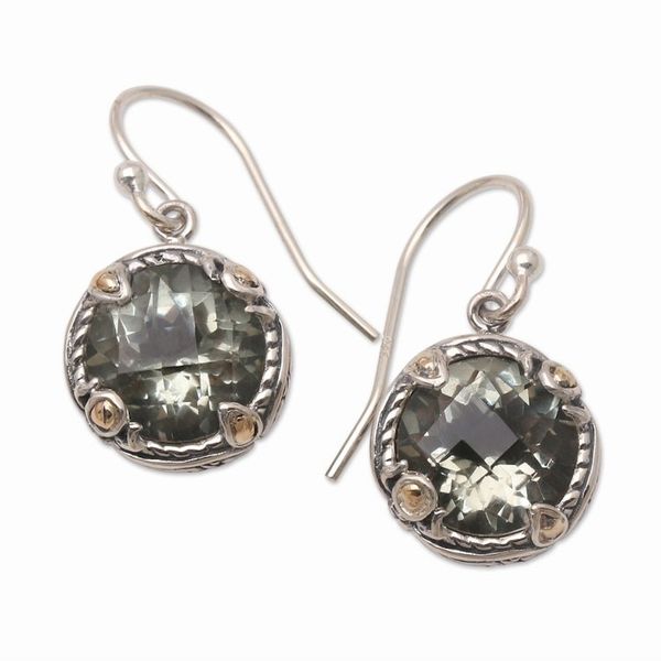 Alternate image for Gold-Accented Prasiolite Dangle Earrings Green Dream