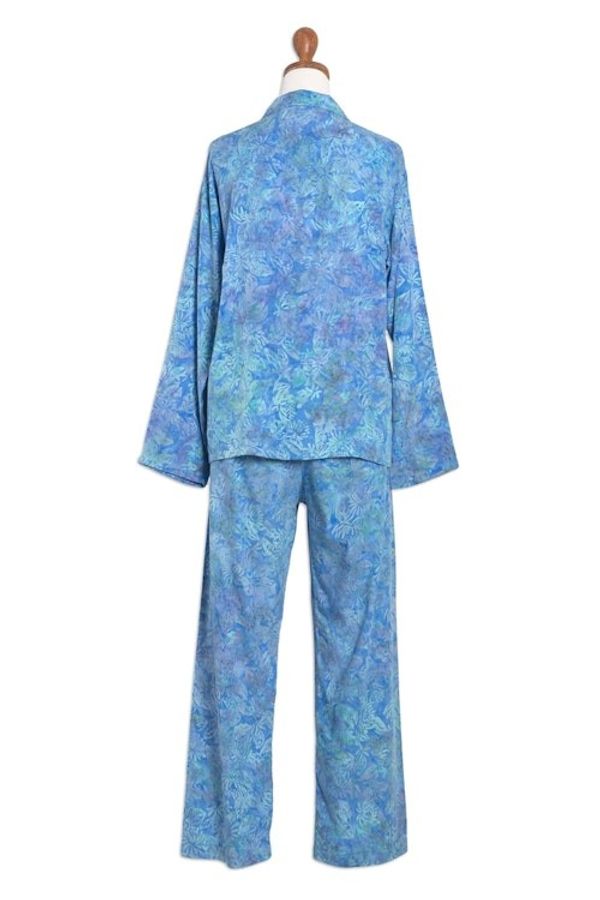 Alternate image for Tie-Dye Rayon Pajama Set from Bali Balinese Leaves