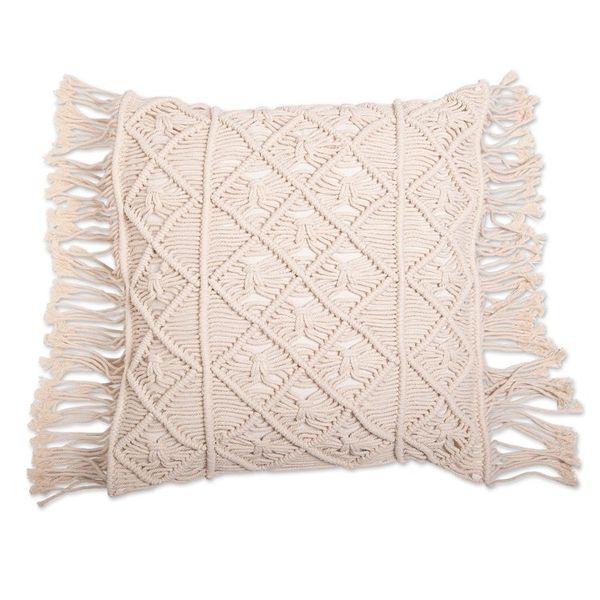Alternate image for Handmade Cotton Macrame Cushion Cover Cloud Cover