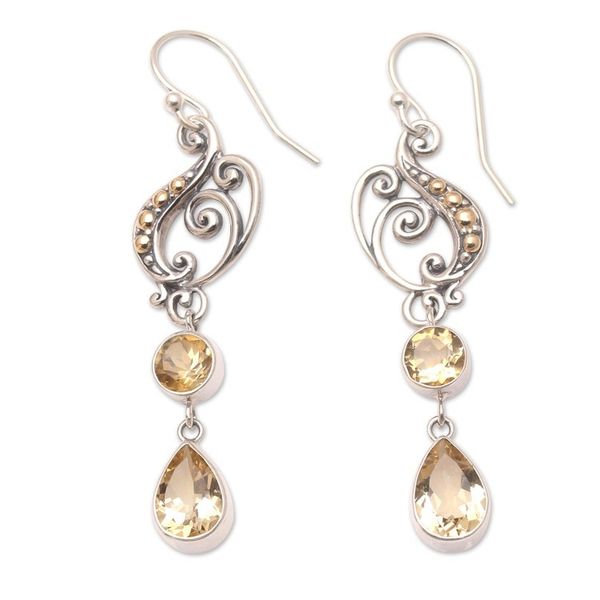 Alternate image for Musically Inspired Sterling Silver Gold and Citrine Earring Sweet Tune