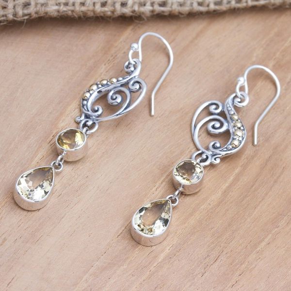 Alternate image for Musically Inspired Sterling Silver Gold and Citrine Earring Sweet Tune