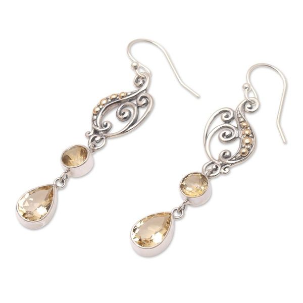 Alternate image for Musically Inspired Sterling Silver Gold and Citrine Earring Sweet Tune