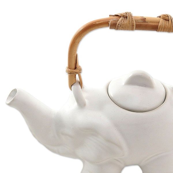Alternate image for Ceramic Elephant-Themed Tea Set for Two 5 Pcs Elephant Tea