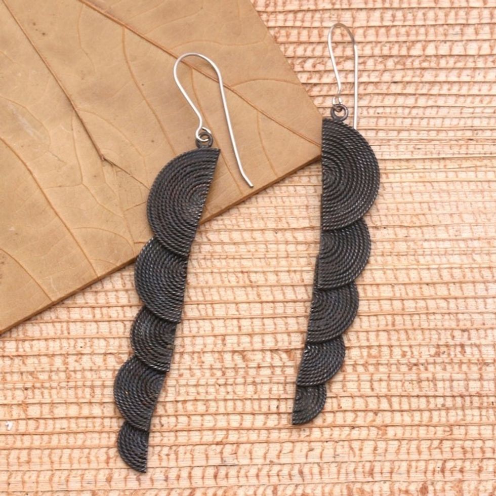 Hand Made Copper Dangle Earrings 'Hopeful Progression'