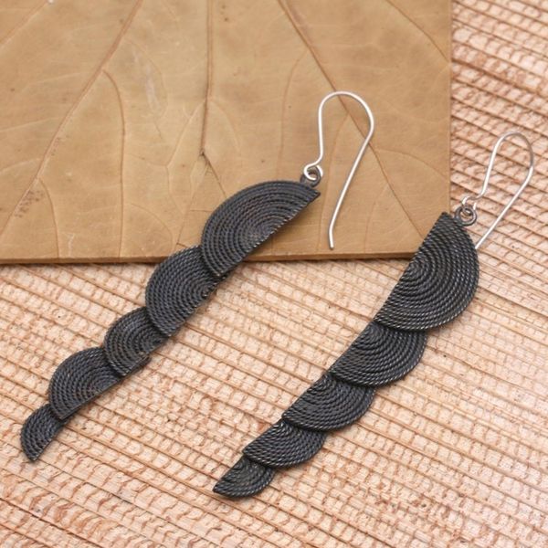 Alternate image for Hand Made Copper Dangle Earrings Hopeful Progression