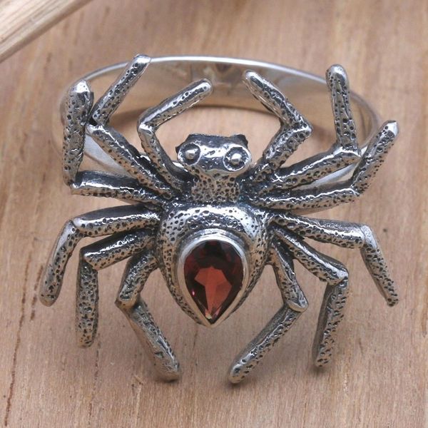 Alternate image for Mens Garnet Cocktail Ring with Spider Motif Stretch Your Legs