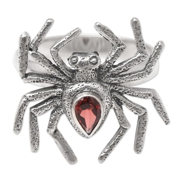 Alternate image for Mens Garnet Cocktail Ring with Spider Motif Stretch Your Legs